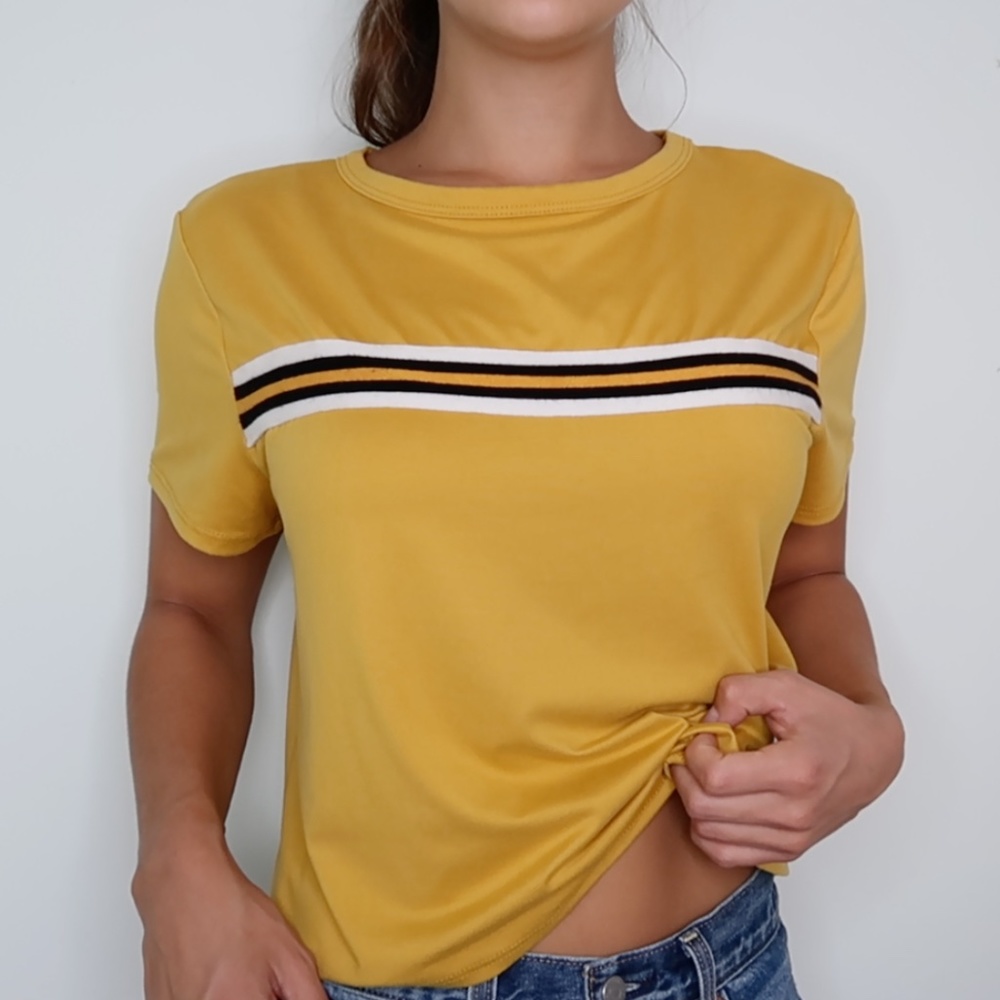 Yellow Striped Box Tee